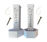 KIXZSAZ Distributeur de gravier combiné à deux seaux, compatible avec les huîtres et facile à installer. Distributeur d'huîtres et de coquilles avec couvercle, compatible avec les coquilles poulet.
