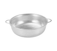 KIXZSAZ Égouttoir à légumes en acier inoxydable avec petits trous pour un égouttage facile - Passoire en acier inoxydable pour la cuisine, Argent, 28.5 cm