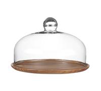KIXZSAZ Élégant plateau à gâteaux avec couvercle en verre, présentoir à fruits, rehausse considérablement l'expérience du dessert. Plateau de service, Couvercle de 26 cm