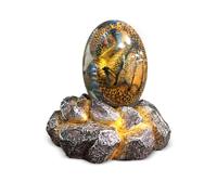 KIXZSAZ Enfants Animal Oeuf Table étagère Table de Chevet résine Oeufs Salon Sculpture Jouet à Collectionner Ornement Vacances Cadeau, Bleu Brillant