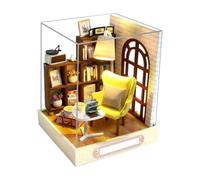 KIXZSAZ Ensemble d'accessoires pour Maison de poupée en Bois à Monter soi-même, Comprenant des Meubles Miniatures détaillés Faits à la Main, des Ornements et Meubles, Ainsi qu'un Puzzle de