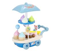 KIXZSAZ Ensemble de stand de vente pour maison poupée, idéal pour le jeu parent-enfant. Camion glaces factice, jouet d'imitation chariot glaces.