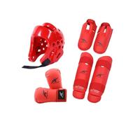 KIXZSAZ Ensemble d'équipement de de karaté Haute Performance Comprenant Un Casque, des Gants Boxe, des protège-Tibias et Un Casque pour l'entraînement MMA et Le Taekwondo.