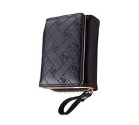 KIXZSAZ Femmes Portefeuille à Trois Volets Mignon Portefeuilles Portable en Cuir Changement Argent comptant Porte-Monnaie plié Porte-Carte de crédit étui, Le Noir