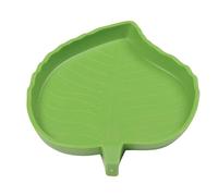 KIXZSAZ Feuille d'alimentation pour Reptiles, Petite Chenille pour Animaux de Compagnie, Bassin d'alimentation, Plaque d'alimentation, Terrarium à Boire, Fournitures de Fontaine pour Tortue, Vert, S