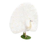 KIXZSAZ Figurine de Paon réaliste, Sculpture animalière, Jouet éducatif pour Le développement de l'enfant, décoration Table, modèle Animalier, Blanc, 17 x 7.2 x 15.6 cm