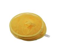 KIXZSAZ Filet de Rangement Suspendu Pliable, Large Gamme de Fonctions et d'utilisations, Permet d'économiser l'espace Stockage, Panier Rangement Suspendu en Maille, Jaune à Quatre Couches