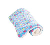 KIXZSAZ Gardez Votre Animal de Compagnie au Chaud et Confortable Toute l'année avec Notre Couverture Toutes Saisons Pratique pour Transporter Le Tapis de nid Chat en Peluche, Étoile Bleue, S 35 * 28