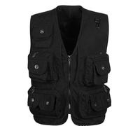KIXZSAZ Gilet de randonnée Homme Indispensable pour L'Aventure, en Coton et Lin, Multipoches, idéal pour la Photographie et Le journalisme de Plein air.