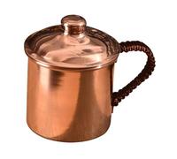 KIXZSAZ Grande tasse en cuivre de 400 ml pour savourer votre café thé au quotidien. Magnifique mug artisanal, conçu pour durer. Tasse doseuse en cuivre avec anse.