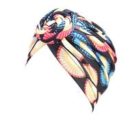 KIXZSAZ Head Wraps pour femmes Headwrap Knot Caps Bonnet pré-attaché Sleep Hat Cap plissé Skullcap Fancy Headwear Swirly Headcover, noir