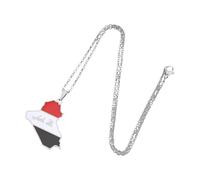 KIXZSAZ Idées cadeaux Irak Mode Art Syrie Avec Drapeau Carte Créative Pendentif Collier Premium En Acier Inoxydable Charme Carte Pendentif, argent