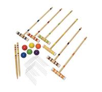 KIXZSAZ Jeu de Croquet interactif pour Six Joueurs avec maillets en Bois, idéal pour Les Jeux de Plein air dans Le Jardin. Cadeau Parfait pour Toutes Les Occasions. Jeu de