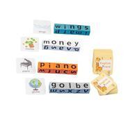 KIXZSAZ Jeu de Puzzles de l'alphabet avec des Blocs de Bois : Apprentissage de l'orthographe, Mots fréquents, Mots croisés, Course de Amusante et avec , sans Cloche