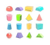 KIXZSAZ Jeux d'apprentissage pour Enfants : Formes géométriques Pliables, Blocs de Formes géométriques ludiques pour Enfants, géométrie, mathématiques, modèles 3D Solides, Jeu créatif, 3D,