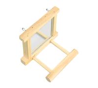 KIXZSAZ Jouet en Bois avec Miroir pour Oiseaux, conçu avec Soin, pour des Heures de Jeu et d'amusement pour Tous Vos Amis à Plumes. Jouet Suspendu pour Perroquet avec Miroir en Bois.