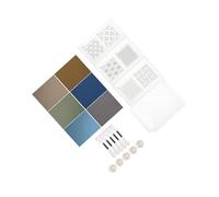 KIXZSAZ Kit de dessous de verre géométrique Sashiko pour débutants Modèle pré-imprimé inclus Motif pré-imprimé Le motif hydrosoluble est très pratique, Ensemble C