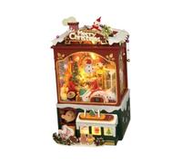 KIXZSAZ Kit de Serre-Livres Puzzle 3D en Bois pour Maison de poupée, Comprenant Une Machine à Pince, des lumières, des décorations festives et Autres Ornements pour Une Ambiance fête réussie. Ce kit