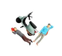 KIXZSAZ Kits de Figurines pour scènes, Voitures Miniatures, Peinture, Figurines de Haute, maquettes paysages et décors à Monter soi-même, en résine, Kits dioramas et, Accident Bleu