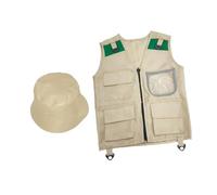 KIXZSAZ Kits d'explorateur à Monter soi-même pour Enfants : Gilet et Chapeau Cargo, activités d'apprentissage et de découverte en Plein air, Aventures en extérieur, Ensemble d'éveil pour Enfants,