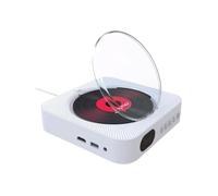 KIXZSAZ Lecteur de Disque Haut-Parleur Bluetooth intégré Sortie HD 1080P Double Haut-parleurs télécommande Prise en Charge de la Sortie AV AV Ordinaire, Blanc