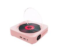 KIXZSAZ Lecteur de Disque Haut-Parleur Bluetooth intégré Sortie HD 1080P Double Haut-parleurs télécommande Prise en Charge de la Sortie AV AV Ordinaire, Rose