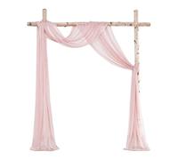 KIXZSAZ Les rideaux d'arc de mariage transforment instantanément le lieu de mariage avec du tissu drapage d'arc en Polyester style cantonnière, rose argenté