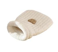 KIXZSAZ Lit pour Chat à Motif d'ours, pour Les familles avec Animaux de Compagnie, Offre Confort et Soutien pour aux Chats, nid de Chat, Sac lit, Tapis pour Animaux Compagnie, Blanc, M