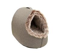 KIXZSAZ Lit pour Chat fermé, Portable et Auto-Chauffant, Style Grotte, pour Animaux à Poils Longs, en Tissu Chaud, Convient pour aux Animaux pesant jusqu'à 6 kg, café