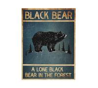 KIXZSAZ Lot de 2 peintures à suspendre Vintage ours noir imprimé animal avec cadre affiches en toile peintures imperméables et résistantes Pour aux couleurs