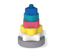 KIXZSAZ Lot de 6 blocs de construction pour bébés empilables en silicone multicolores à mâcher jouets éducatifs à empiler pour tout-petits, Type 1