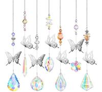 KIXZSAZ Lot de 7 Sun Catcher Art Insectes Party Arc-en-ciel Suspendu Fenêtre Pendentif Longe Coloré Exquis Ornement Décor