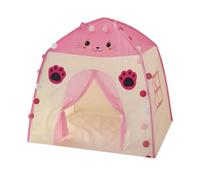 KIXZSAZ Maison de Jeux pour Enfants, Assemblage Facile, des Heures de Plaisir pour Les Tout-Petits, Maison de Jeux en Tissu avec lumières féeriques, Tente, Chat Rose (210D)