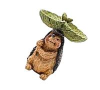 KIXZSAZ Mangeoire à Oiseaux en résine Renard Lapin Grenouille Animaux Statue Sculptures de Bain Ornement Bol de Bain pour Jardin Cour Miniatures, Hérisson