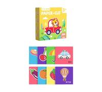 KIXZSAZ Manuel pour Enfants - Kit d'origami tridimensionnel - Exercices de motricité Fine - Découpage de Papier pour la Maternelle , thème la Vie , 14x14cm