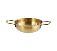 KIXZSAZ Marmite à ramen coréenne en acier inoxydable, résistante à la chaleur, facile aplatir, durable, excellente combustion uniforme, Or, 26 cm