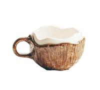 KIXZSAZ Mug à café amusant en forme de noix de coco, conçu pour les amateurs café et idéal comme cadeau pour les anniversaires, pendaisons crémaillère et fêtes. Mug en céramique avec