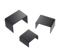 KIXZSAZ Multipack d'étagères de Support en Acrylique Transparent, conçu pour présenter des Aliments, des Objets de Collection, Bijoux sur Une Table rectangulaire carrée 2 à 6 Pouces, Noir,