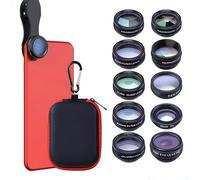 KIXZSAZ Objectif Universel pour téléphone Portable 10 en 1, Objectif pour téléphone, téléobjectif, Fonctionnement, Couleurs, Haute pour téléphones Portables.