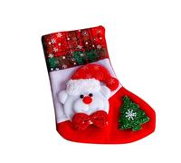 KIXZSAZ Ornement de Festival de bas noël belle mise en page scène bricolage suspendu orner chaussette noël décoration sac d'emballage cadeau, Ours