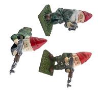 KIXZSAZ Ornements nains à large Application, 3 pièces, décorations de jardin en résine, Statue de Gnome de jardin amusante et exquise
