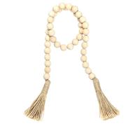 KIXZSAZ Ornements Suspendus en Perles de Bois et Pompons en macramé pour Chambre Salon. Apport esthétique. Teintés ornés Selon Vos Envies. Créez Vos Propres Perles de Bois personnalisées pour la