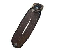 KIXZSAZ Outil de cheveux Unique pour femmes, maille pas facilement lâche, mèches de cheveux en gaze, cravate et épingle à cheveux pour femmes, accessoire de cheveux, Perles de fleurs noires