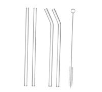 KIXZSAZ Pailles en verre faciles à nettoyer avec les goupillons inclus. Adaptées à toutes les boissons, chaudes froides, pour une hygiène optimale. Pailles en verre de rechange, Modèle A