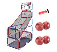 KIXZSAZ Panier de Basket-Ball pour intérieur et extérieur, Mini Jouet pour Enfants, Facile à Installer, Hauteur réglable, Jeu d'arcade, kit de Panier, Cadeau d'anniversaire pour garçons , 4 balles