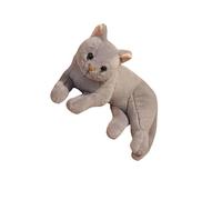 KIXZSAZ Peluche Chat relaxante, Animaux en Peluche, Coussins décoratifs Mignons, poupées créatives, Cadeaux fantastiques pour Les fêtes d'enfants, Gris, 32 cm