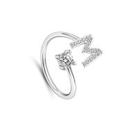 KIXZSAZ Personnalité ouverte femmes lettre empilable anneaux mode argent fête bijoux cadeau à la mode bandes de mariage accessoires, Type18