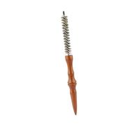 KIXZSAZ Petite brosse ronde à cheveux, peigne à frange léger en bois, facile manier pour coiffer et donner du volume, mini peigne friser, petit rouleau en bois, Brun, S