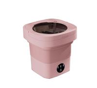 KIXZSAZ Petite machine à laver adaptée Pour aux voyages, commande par bouton tactile, machine à laver les sous-vêtements, pliable, etc, Rose