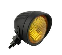 KIXZSAZ Phare de moto de Style Vintage universel pour une Installation facile et une sécurité améliorée, phare moto en métal, verre jaune noir
